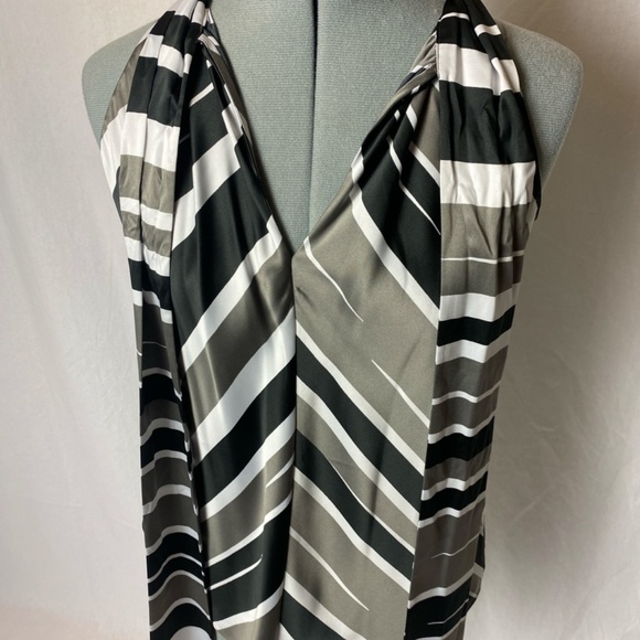 Banana Republic bias stripe high neck tank with tie. - Picture 4 of 10